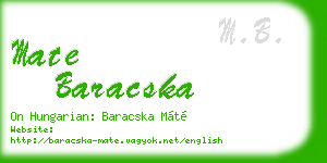 mate baracska business card